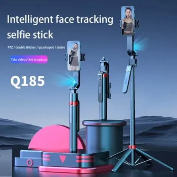 Q185 Face Tracking Selfie Stick 360 Degree Rotation Ai Gimbal Stabilizer with Remote Shutter Wireless Bluetooth Selfie Stick Tripod for Live Streaming