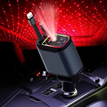 4 IN 1 CAR CHARGER WITH LED LIGHT